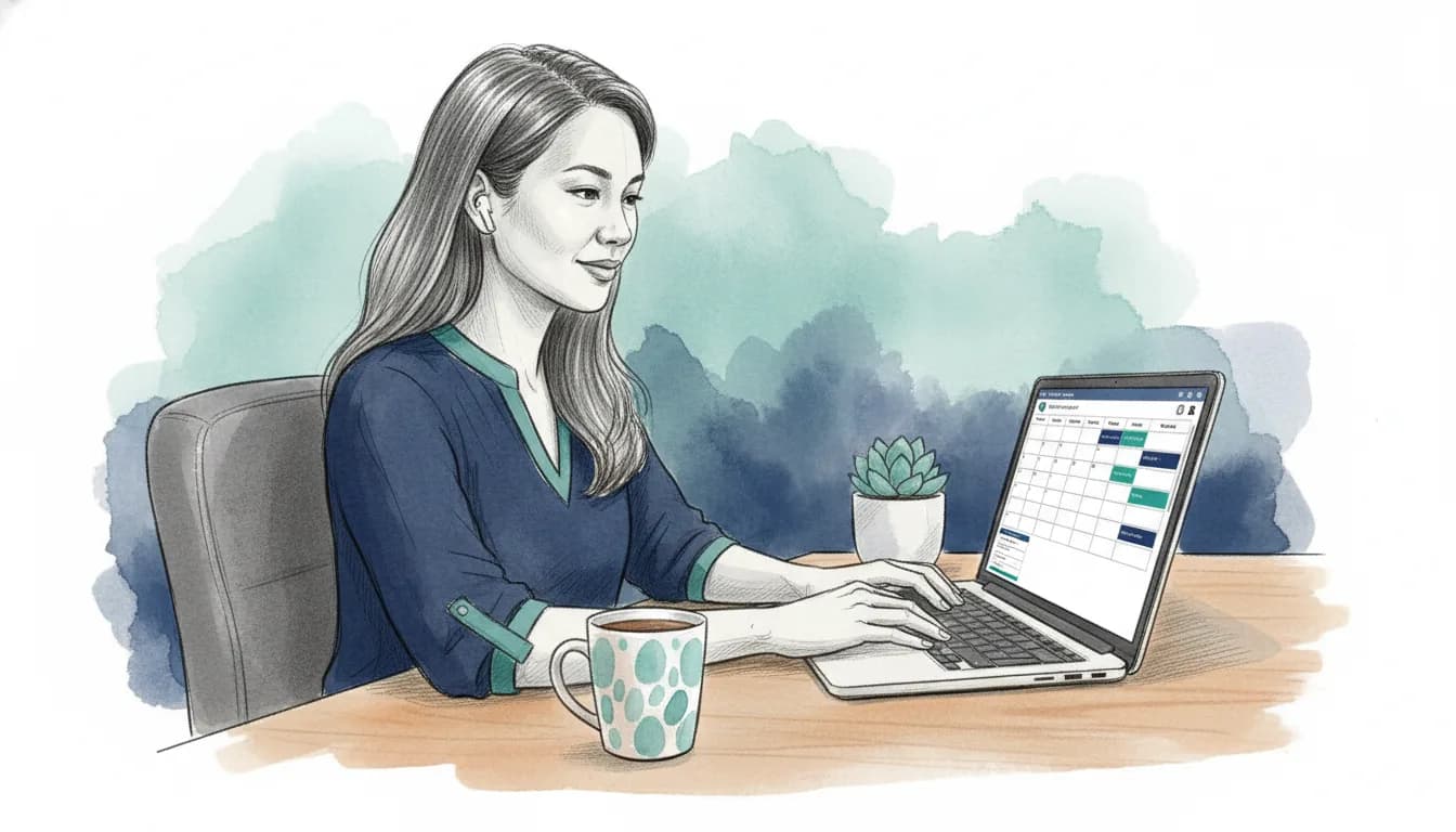 Virtual assistant working in Cliniko practice management software
